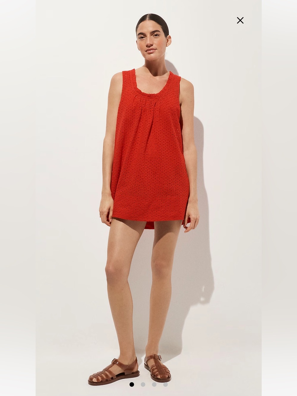 NWT J. Crew Ruffle-trim scoopneck eyelet mini dress